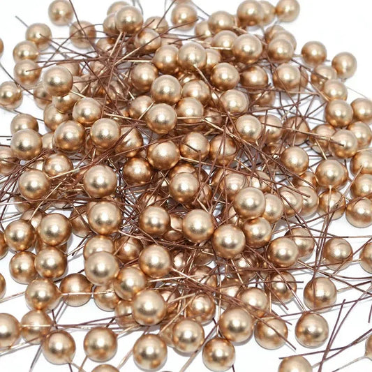 50Pcs/lot Mini Artificial Flower Fruit Stamens Cherry Christmas Plastic Pearl Berries for Wedding DIY Gift Box Decorated Wreaths