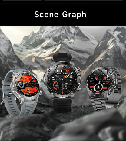 1.7" Large Screen Bluetooth Call Smart Watch Men‘s Sports Outdoor Flashlight 1000mAh Health Monitor Smartwatch for Man Male IP6
