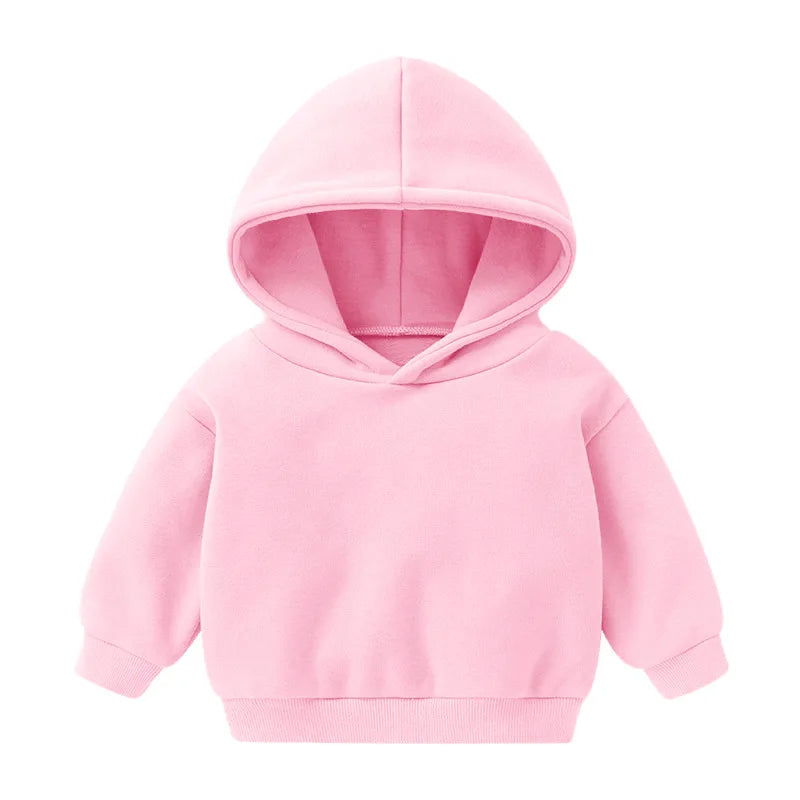 1pcs Boys Girls Thick Velvet Cartoon Tees Kids Solid Casual Fashion Warm Autumn Winter Sweatshirt Hoodie Baby Cloths Infant Tops