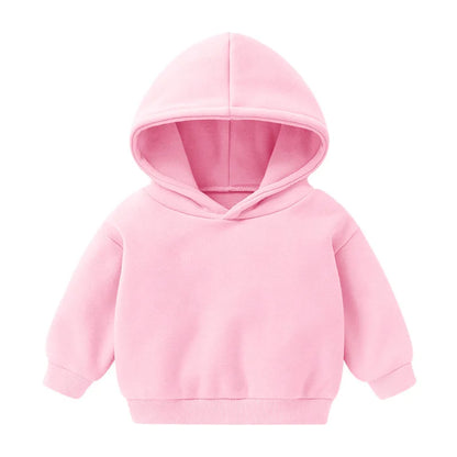 1pcs Boys Girls Thick Velvet Cartoon Tees Kids Solid Casual Fashion Warm Autumn Winter Sweatshirt Hoodie Baby Cloths Infant Tops