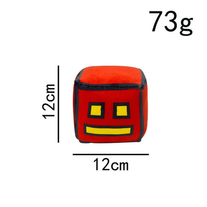 Peluche Cube Geometry Dash de 12 cm pour Halloween, petit coussin en peluche, pendentif carré, cadeau mignon pour les enfants