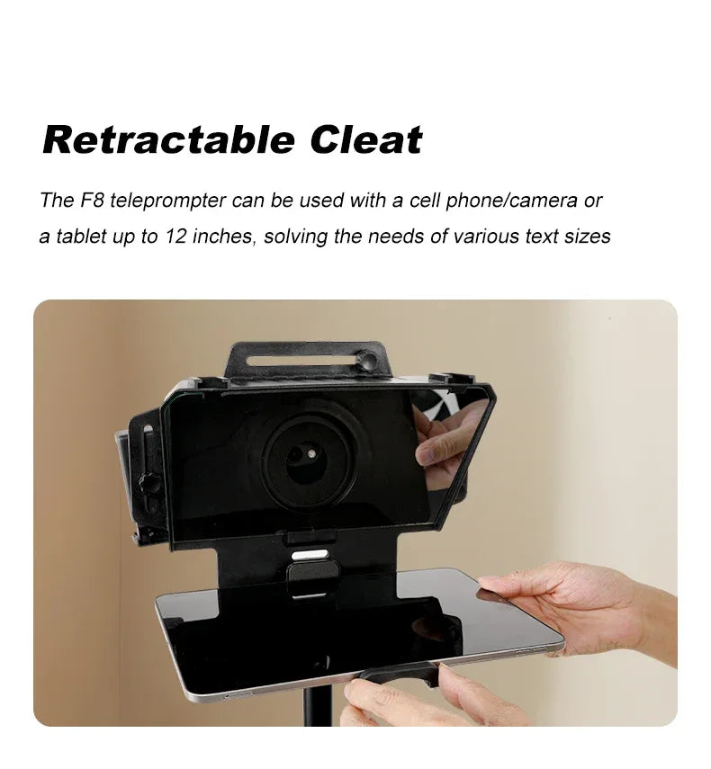 Soonpho F7 F8 Teleprompter for Tablet Laptop Smartphone Camera Bluetooth Portable Telepronter for Live Streaming Recording Video