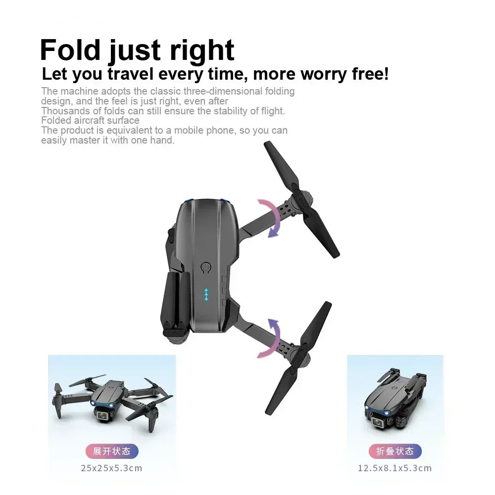 New E99Pro RC Drone 4K Professinal With 1080P Wide Angle HD Camera Foldable Helicopter WIFI FPV Height Hold Gift Toy ﻿