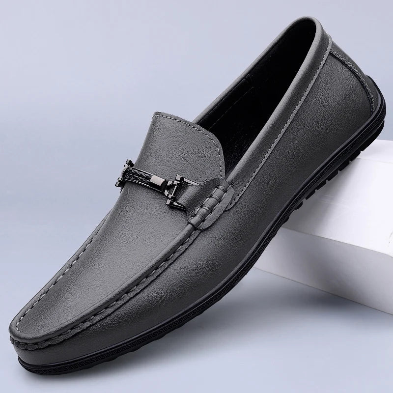 Men Loafers Slip on White Leather Shoes Casual Fashion Luxury Shoes Designer Italian Brand Loafer Moccasins Four Seasons