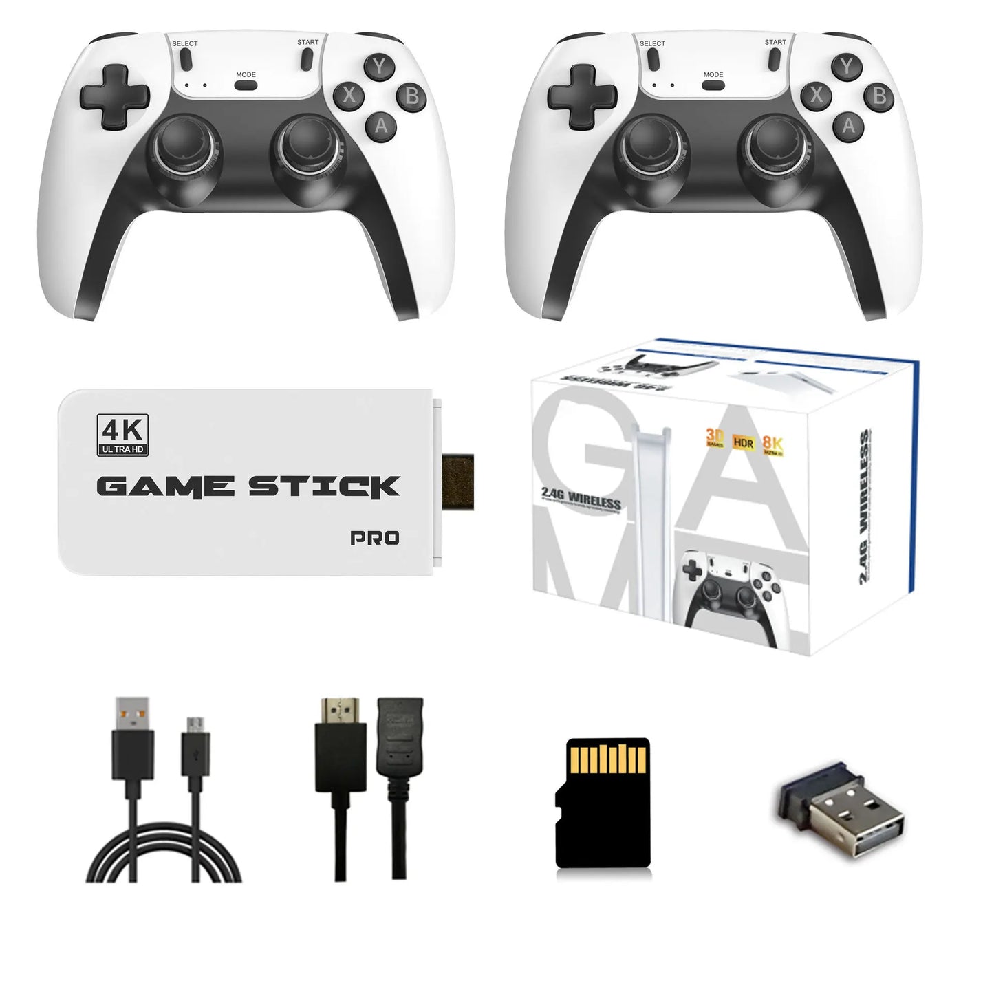 For M15 Gaming Stick VideoTVGaming Console Wireless Gamepad Over40000/50000 Classic Arcade Games HD Graphics Two-Player Battles