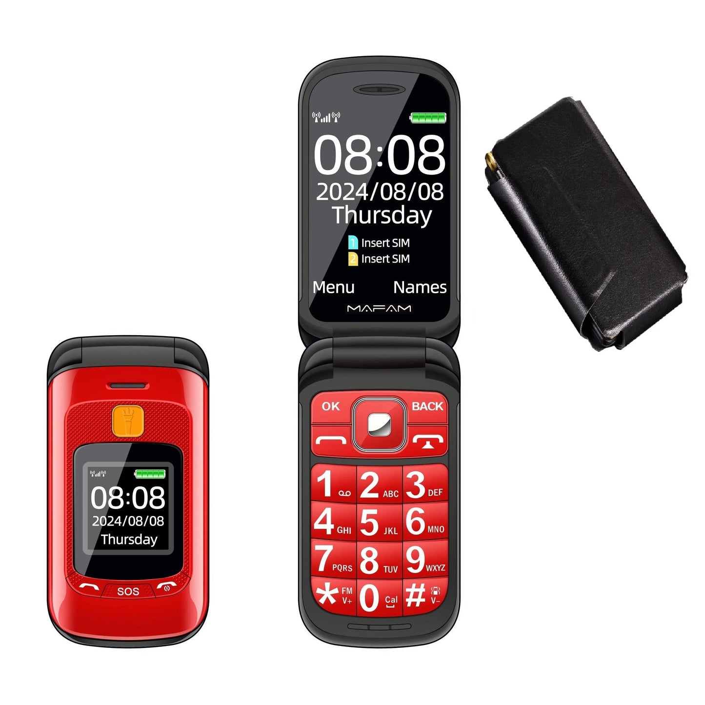 Mafam F899 Small Cover Folded Elderly Mobile Phone For Seniors Dual Display SOS Button Fast Quick Call Anti-Scratch Low Price