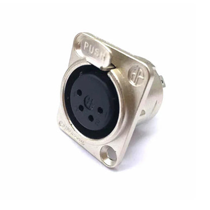 1pcs 3,4,5,6,7 pin Male/Female Black/Silver Metal Square XLR Speaker Panel mount socket Connector
