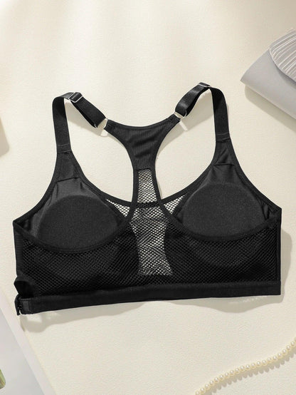 Mesh Fabric Vest-Style Bra Wireless Seamless Underwear for Women Comfortable Breathable Sports Bra Fitness Gym Workout TopYS3565
