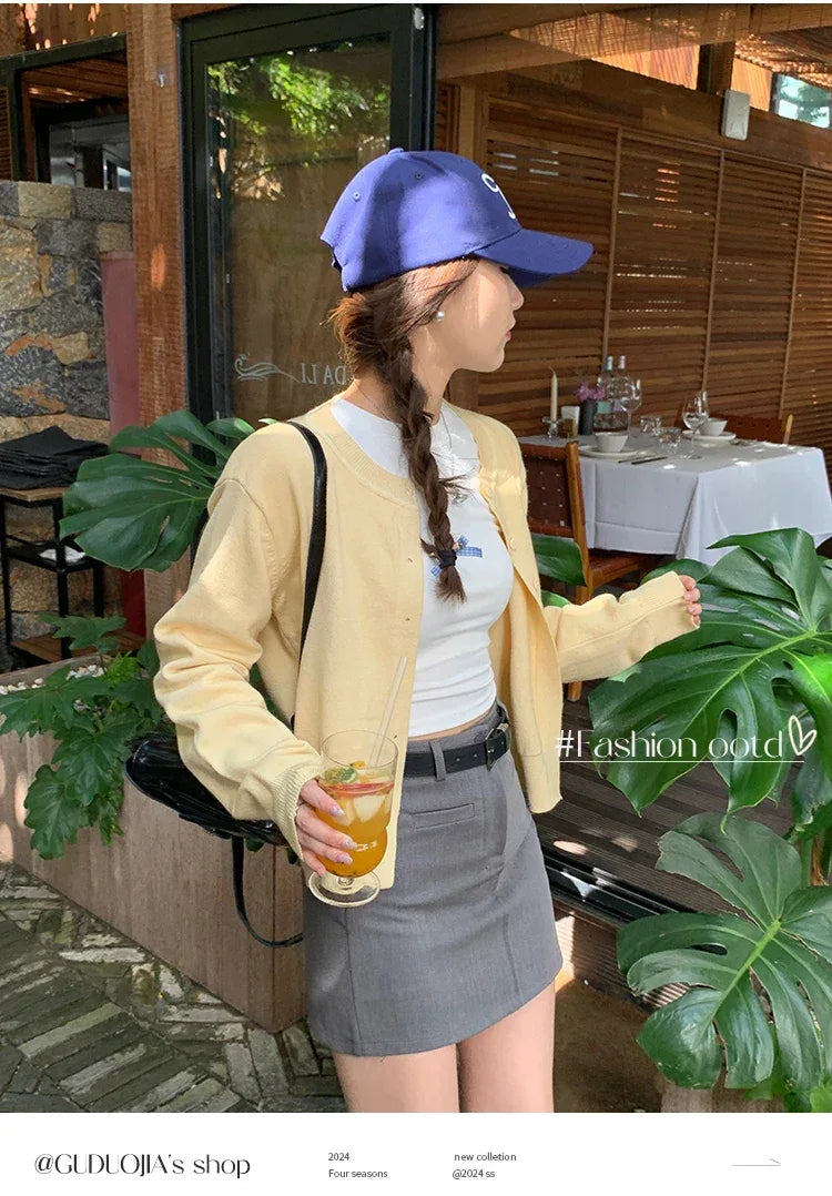 2025 Autumn Winter Knitted Cardigans Women Long Sleeve Tops O Neck Single Breasted Solid Soft Sweaters Mujer