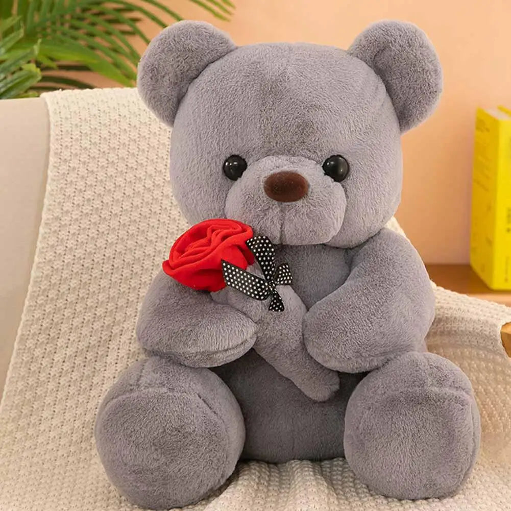 25cm Kawaii for Valentines Day Gift Teddy Bears Stuffed Animal Rose Bear Doll Valentine's Day Gift for Girlfriend