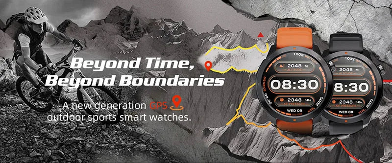NORTH EDGE NEW GPS Smart Watch 1.43'' HD AMOLED Display Built-in GPS Altitude Barometer Compass Bluetooth Phone Call Smartwatch