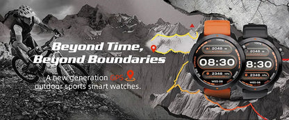 NORTH EDGE NEW GPS Smart Watch 1.43'' HD AMOLED Display Built-in GPS Altitude Barometer Compass Bluetooth Phone Call Smartwatch