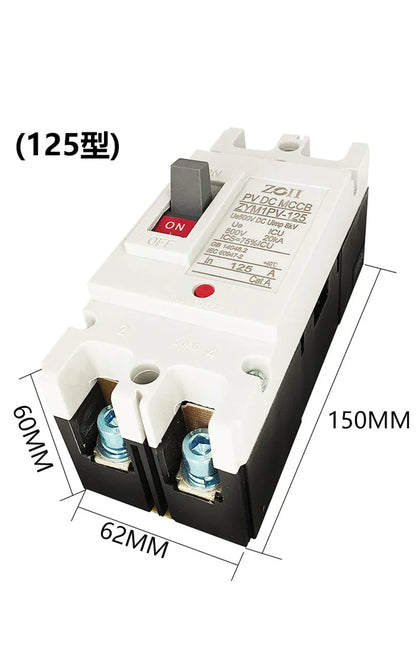 Solar Molded Case DC Circuit Breaker MCCB Overload Protection Switch Protector Solar Photovoltaic PV 150A 250A Battery Isolator
