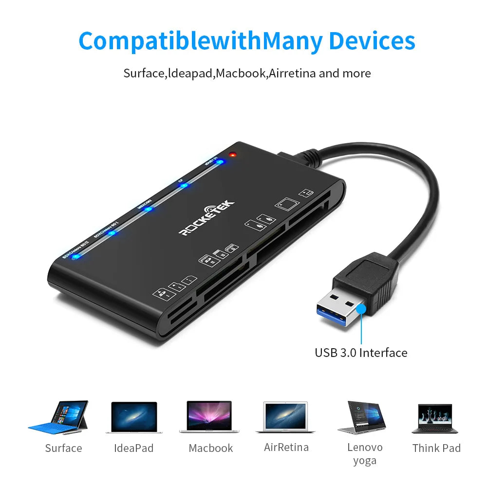 UTHAI TF7 Laptop Accessories USB 3.0 Multi Functional Card Reader CF/XD/MS/SD/TF Card 7-in-1 USB Card Reader