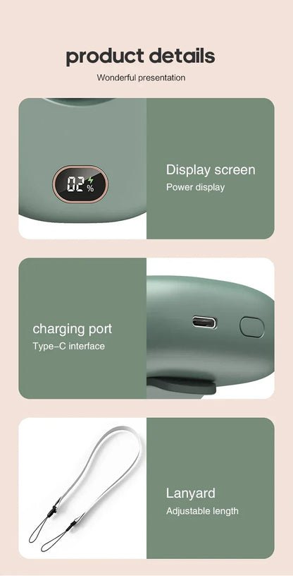 New Portable Hanging Neck Fan, Mini Cooling Waist Fans, Rechargeable Bladeless Fans 2000mAh Outdoor Personal Ventilador