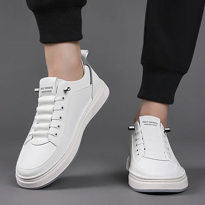New Men's Shoes High Quality Leather Casual Shoes for Men Designer Sneakers Tenis Masculino Comfort Lace-up White Sport Shoes