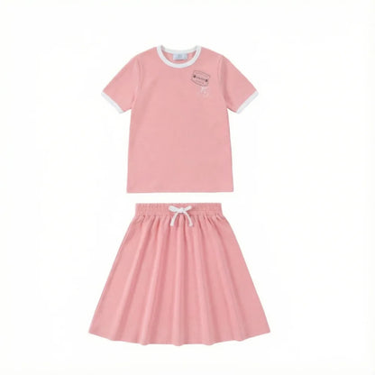 AP SS26 Ringer stamp jersey cotton collection summer boys girls fashion casual clothing dress set shirt family matching clothes