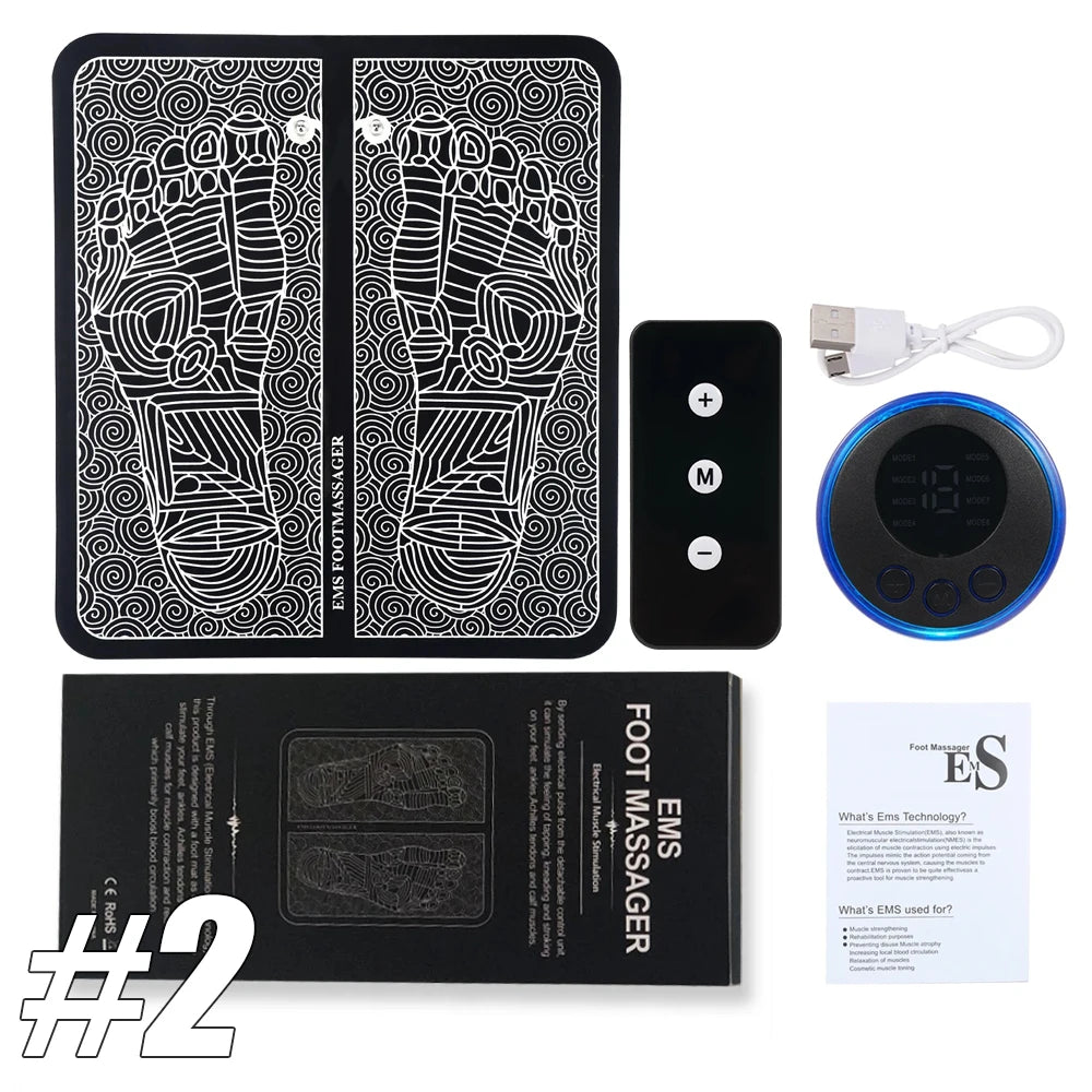 Foot Massager EMS Rechargeable Massage Mat Foot Relaxation Pads Electric Foot Massage Tool To Relieve Sore Feet Home Fitness