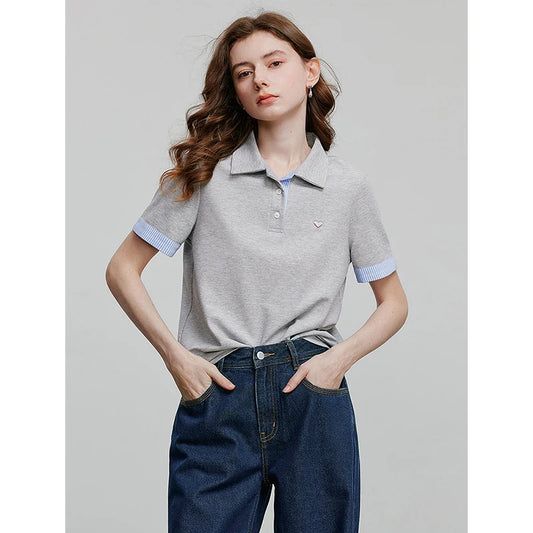 TOYOUTH Women Short Sleeve T shirt 2025 Spring New Tops 8521007 by PDG ibma