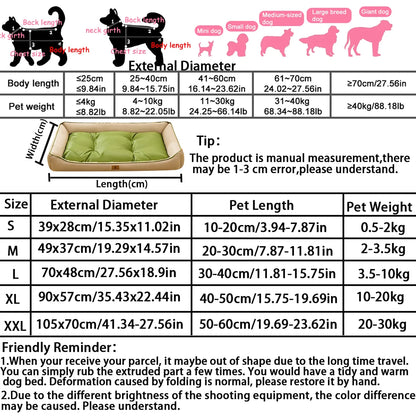 Large Dog Bed Waterproof Dog Bed for Big Dogs Summer Cooling Cat Bed Soft Sleeping Pet Mat All Seasons Puppy Mat for Chihuahua