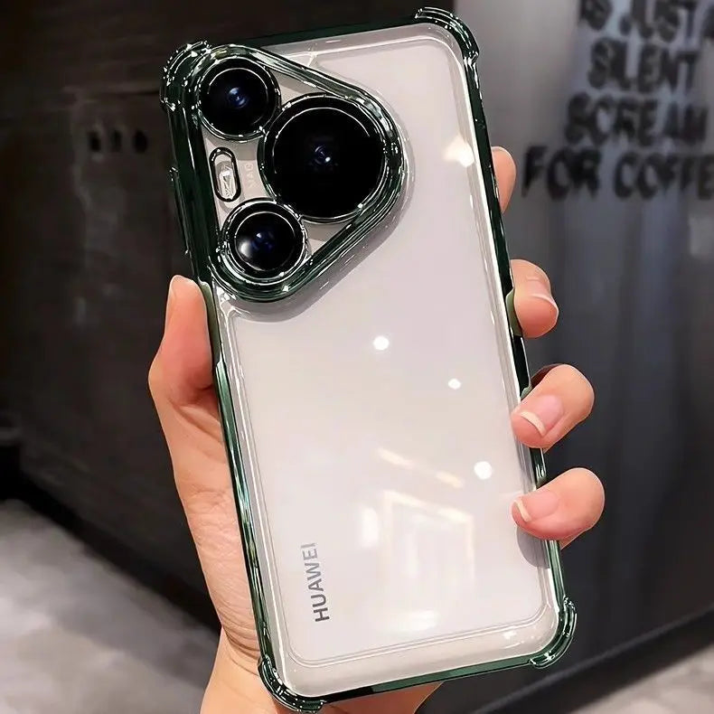 Case For Huawei Pura 80 Ultra 80 Pro plus Luxury Electroplating Transparent Four Corners Shockproof Back Cover For Huawei Pura80