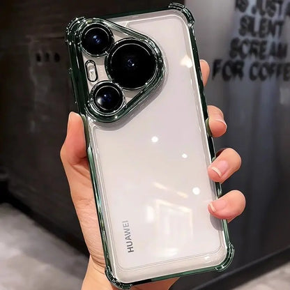 Case For Huawei Pura 80 Ultra 80 Pro plus Luxury Electroplating Transparent Four Corners Shockproof Back Cover For Huawei Pura80