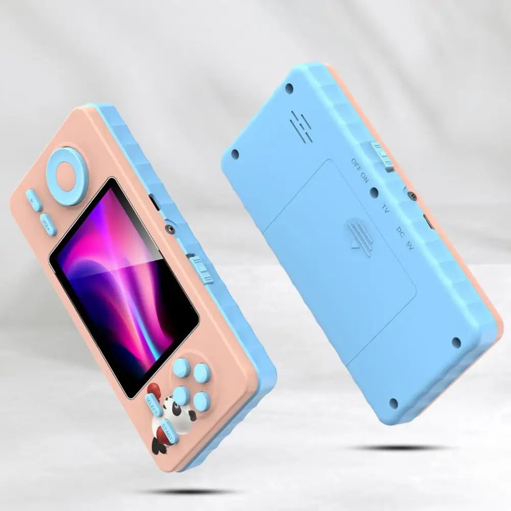 Mini Game Machine  Funny Long Battery Life Macaron Color  Large Screen Retro Video Game Console for Home