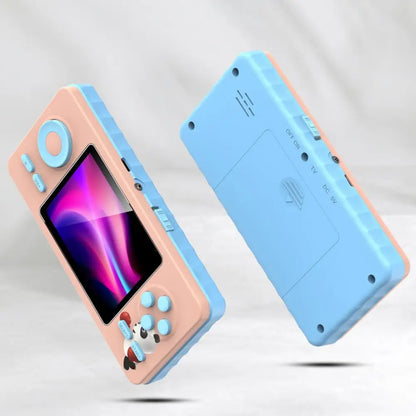 Mini Game Machine  Funny Long Battery Life Macaron Color  Large Screen Retro Video Game Console for Home