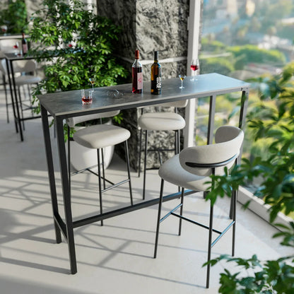 Slate Marble Kitchen Table Bar Table Pub Dining Counter High Table Breakfast Table, 4-6 Person, 120CM Long, Excluding Chairs  ﻿