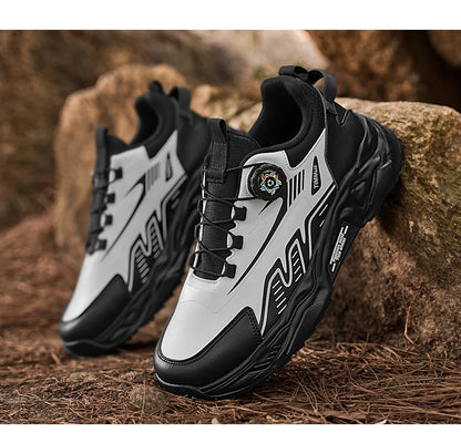 Men's casual sports shoes four season new rotating shoelaces comfort outdoor running walking shoes breathable soft-sole sneakers