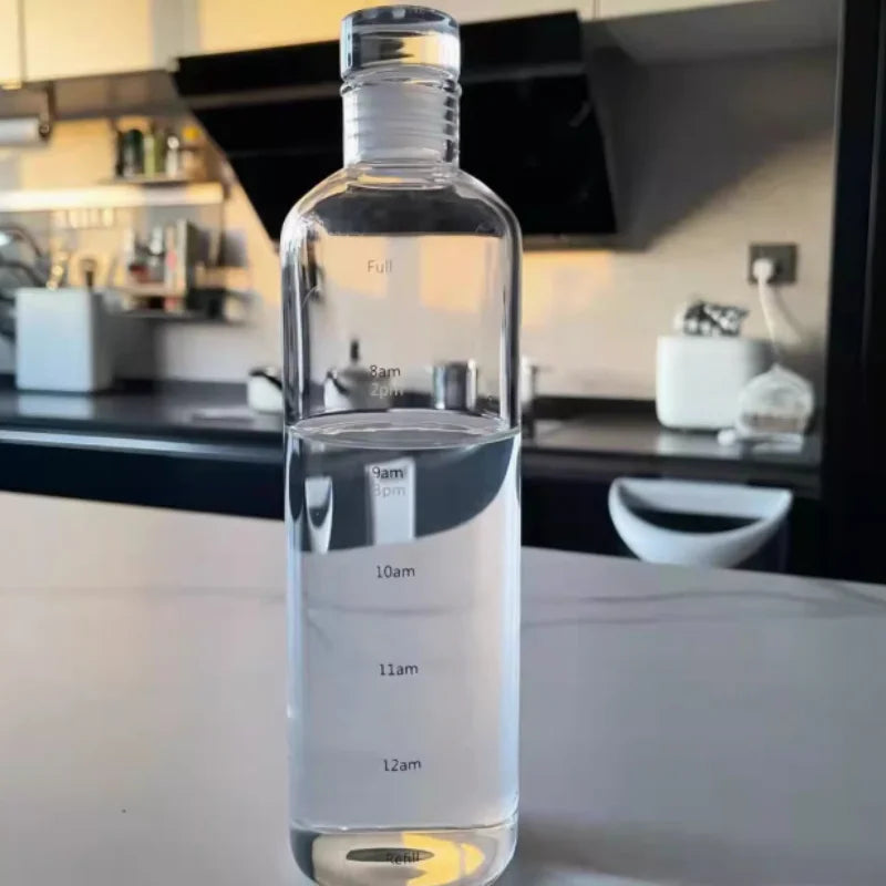 500ml Transparent Leakproof Water Bottle, Anti-Drop Sports Bottle with Time Scale Design, Ideal for Outdoor Use, Hydration on th