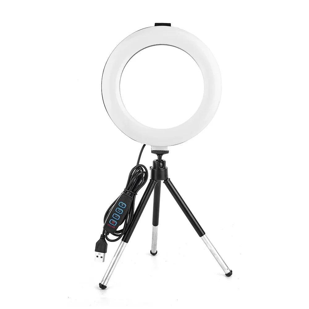 6inch Video Led Light Photography Selfie Dimmable Video Fill Light with Tripod For Photo Studio Live Stream Fill Lamp Makeup