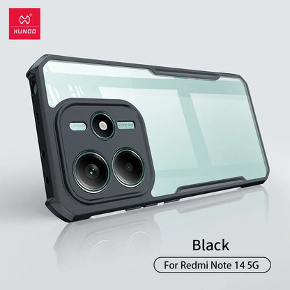Xundd Phone Case For Xiaomi Redmi Note 14 Pro Shockproof Bumper Protective Cases Luxury Plain Transparent Cover,For Redmi Note14