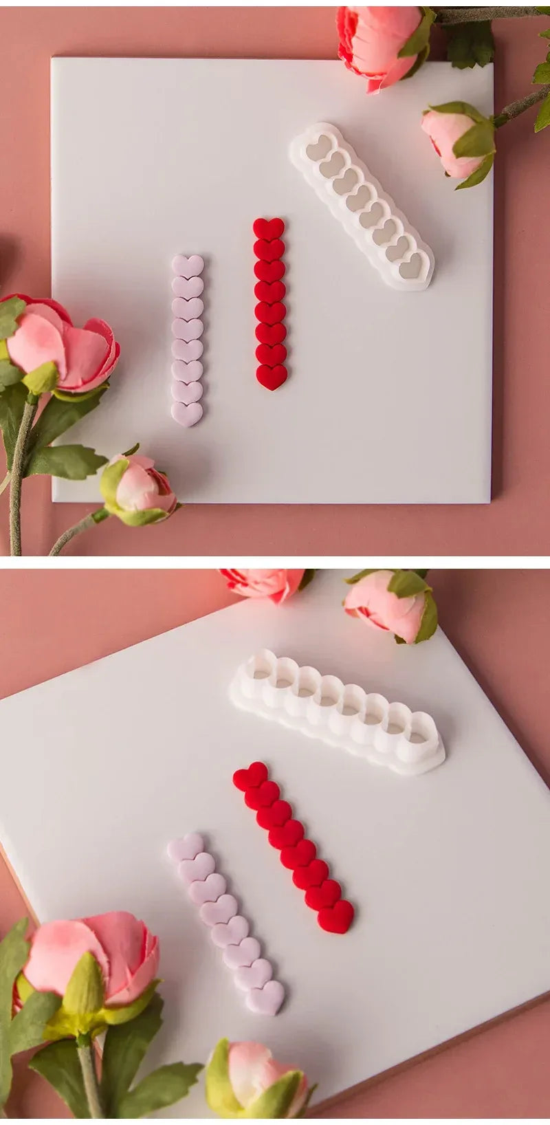Valentine's Day Series Soft Ceramic Clay Molds Heart Jewelry Pendant Shape Cutting Mold DIY Polymer Clay Cutters Handmade Tools