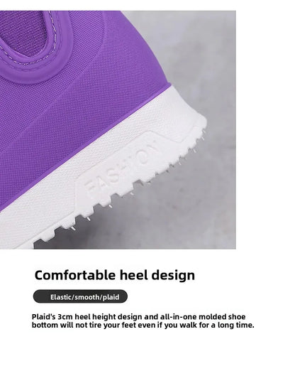 Fashionable Winter Short Ankle Women's Rain Boots Waterproof Slip Resistant Car Wash Shoes Adult Fleece Lined PVC Ladies Footwea