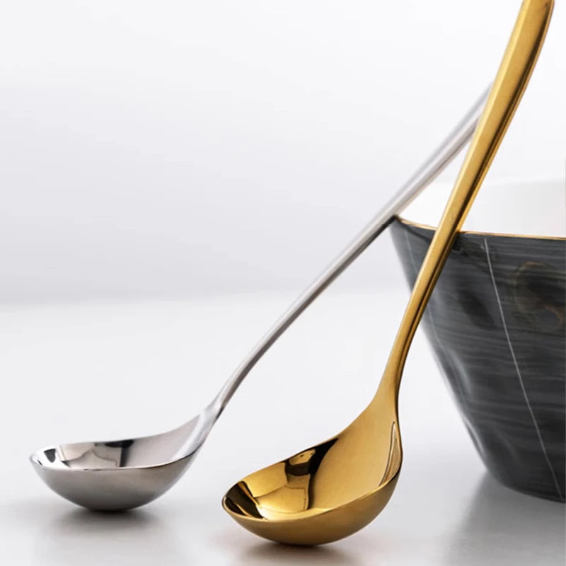 1/6Pc Stainless Steel Thickening Spoon Creative Long Handle Hotel Hot Pot Spoon Soup Ladle Home Kitchen Essential Tools