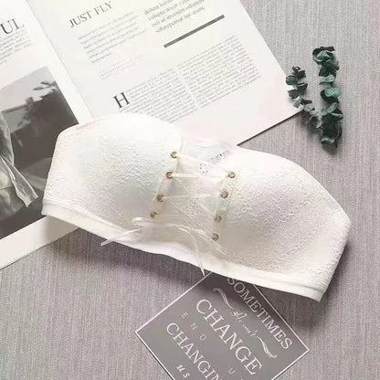 Non-Slip Bra Lace Tube Top Seamless Wireless Small Chest Push up Adjustable Sexy Beauty Back Underwear for Women