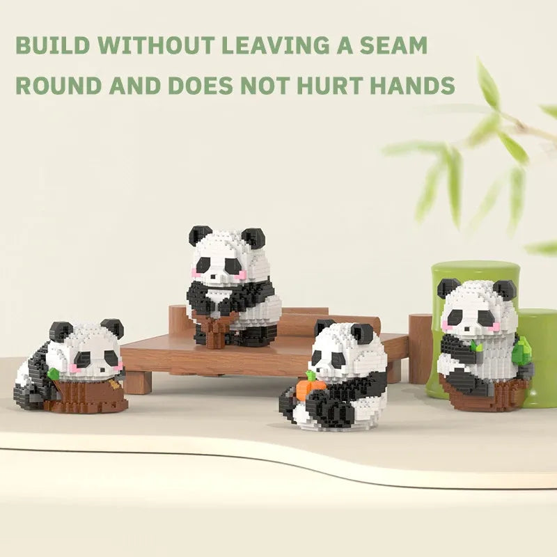 Blocs de construction Panda mignon et miniature à assembler soi-même, style chinois, jouet éducatif pour enfants.