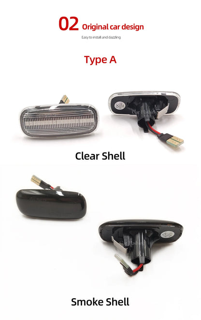 1 Set for Audi A3 S3 8L 2000-2003 A8 D2 1999-2002 TT 8N 2000-2006 LED Dynamic Side Marker Turn Signal Lights Indicator Lamps