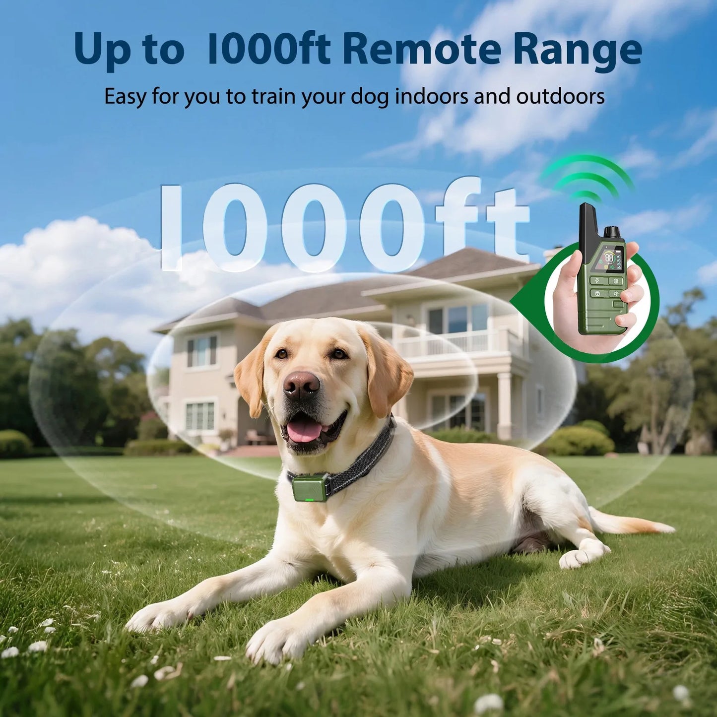 Electric Dog Training Collar 300M Remote Control Pet Puppy Dog Bark Stop Collar IPX7 Waterproof Rechargeable Anti Barking Device