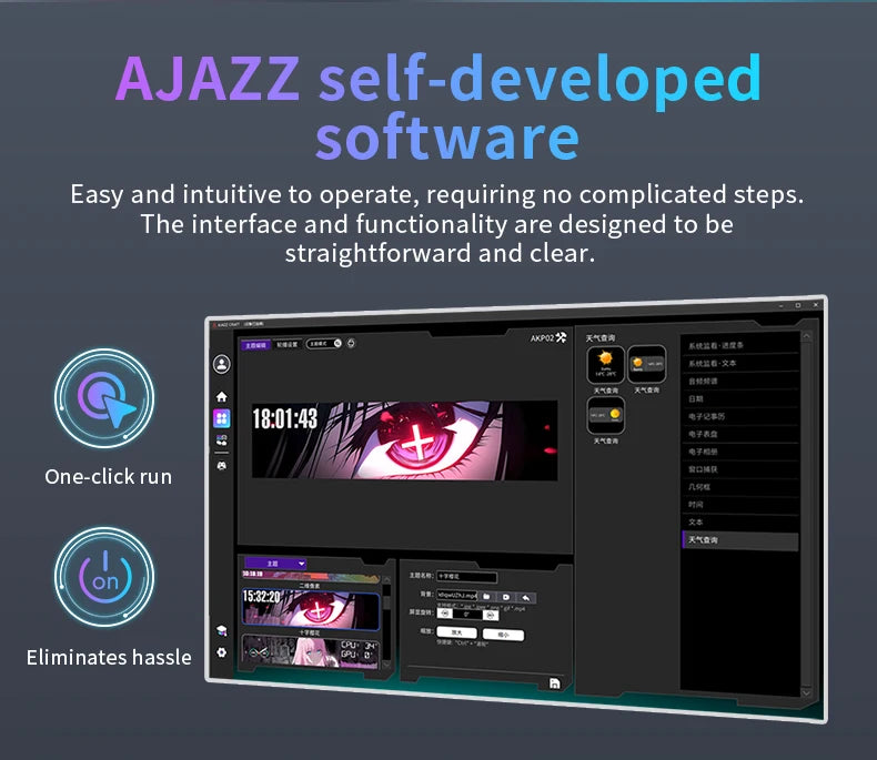 AJAZZ AKP02 9.2inch DIY IPS Secondary Screen 1920*464HD Wired USB Comprehensive Monitoring Multiple Custom Designs for Laptop PC