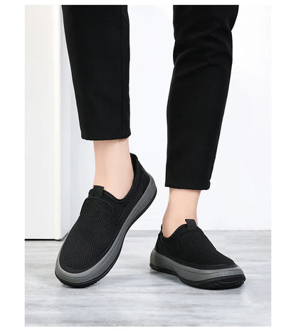 Men's mesh shoes 2026 summer new solid color versatile single shoe breathable soft sole lightweight casual shoes