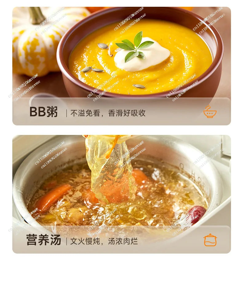 Rice cooker stainless steel 0 coated 3-4 people mini household rice soup separation 2-3 people rice cooker