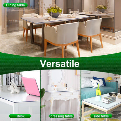 2mm Rectangular Table Film Crystal Clear PVC Transparent  Waterproof Tablecloth Christmas Decoration High Gloss Protector Cover