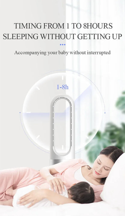 Smart Home Air Cooling Fan with Tower-Installable Bladeless Design Includes Air Purifier for Household Use