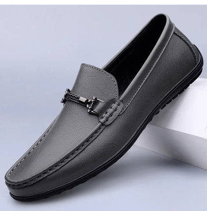 Men Loafers Slip on White Leather Shoes Casual Fashion Luxury Shoes Designer Italian Brand Loafer Moccasins Four Seasons