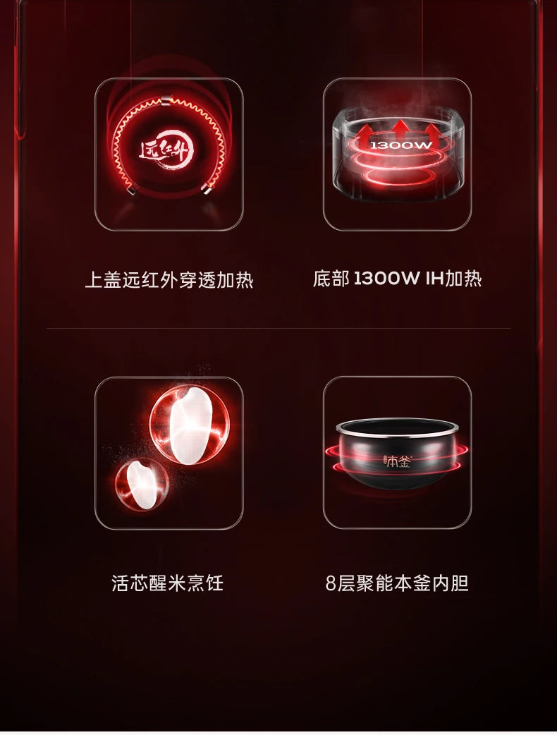 Far-infrared Kettle Rice Cooker Household 4 Liters Large-capacity Smart Rice Cooker Rice Cooker 220V Electric