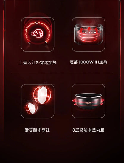 Far-infrared Kettle Rice Cooker Household 4 Liters Large-capacity Smart Rice Cooker Rice Cooker 220V Electric