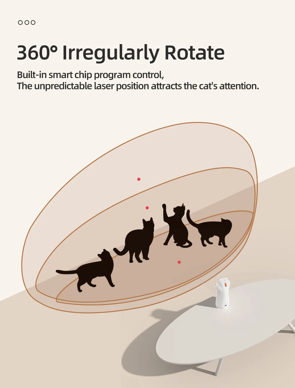 ROJECO Automatic Cat Laser Toy Interactive Intelligent Toys LED Motion Activate Pet Indoor Handheld Wireless Cat Toy Accessories