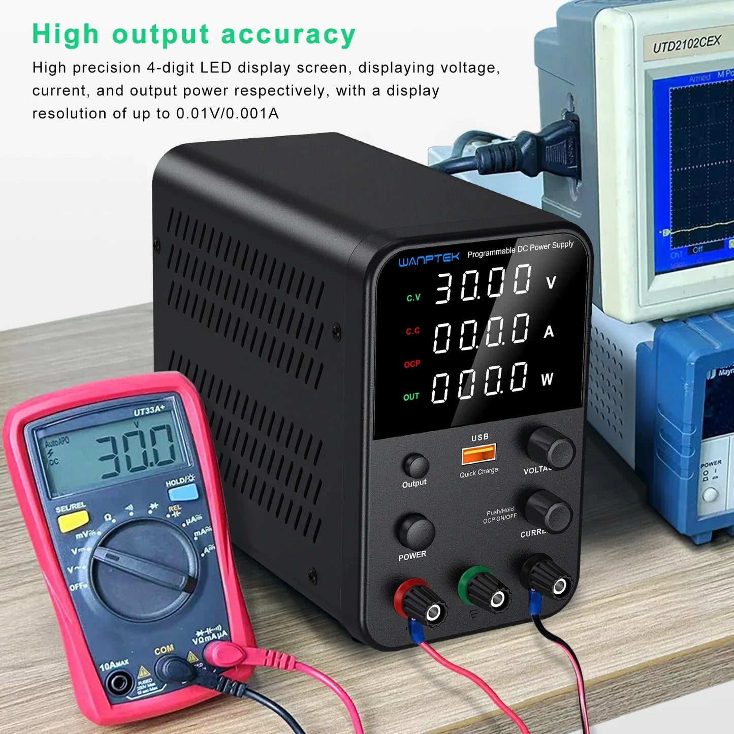 Wanptek DC Laboratory Power Supply 30V 10A 60V 5A 120V 3A Adjustable Voltage Current Applicable voltage 110V 220V Power Supply